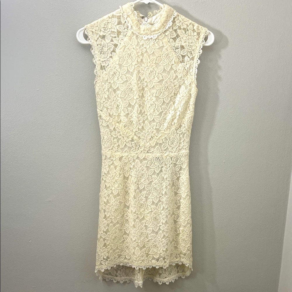 Elegant Cream Lace Dress